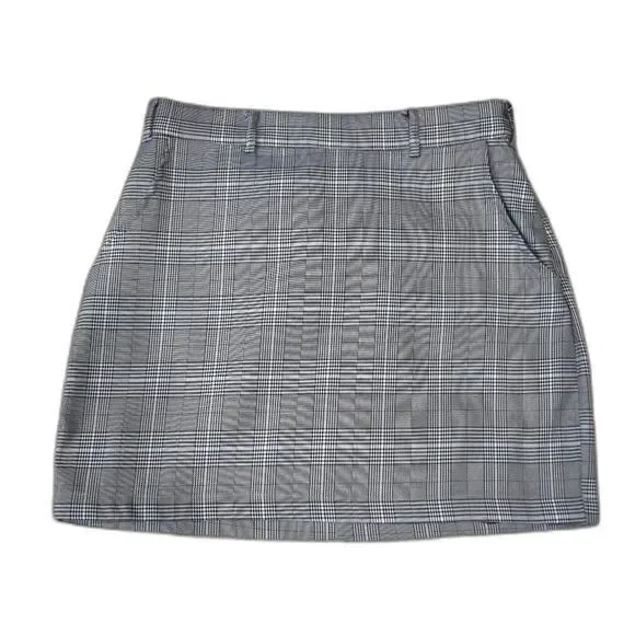 Wild Honey Gray Black Plaid Mini Skirt Size M Pockets Y2K Preppy Grunge - Picture 2 of 10